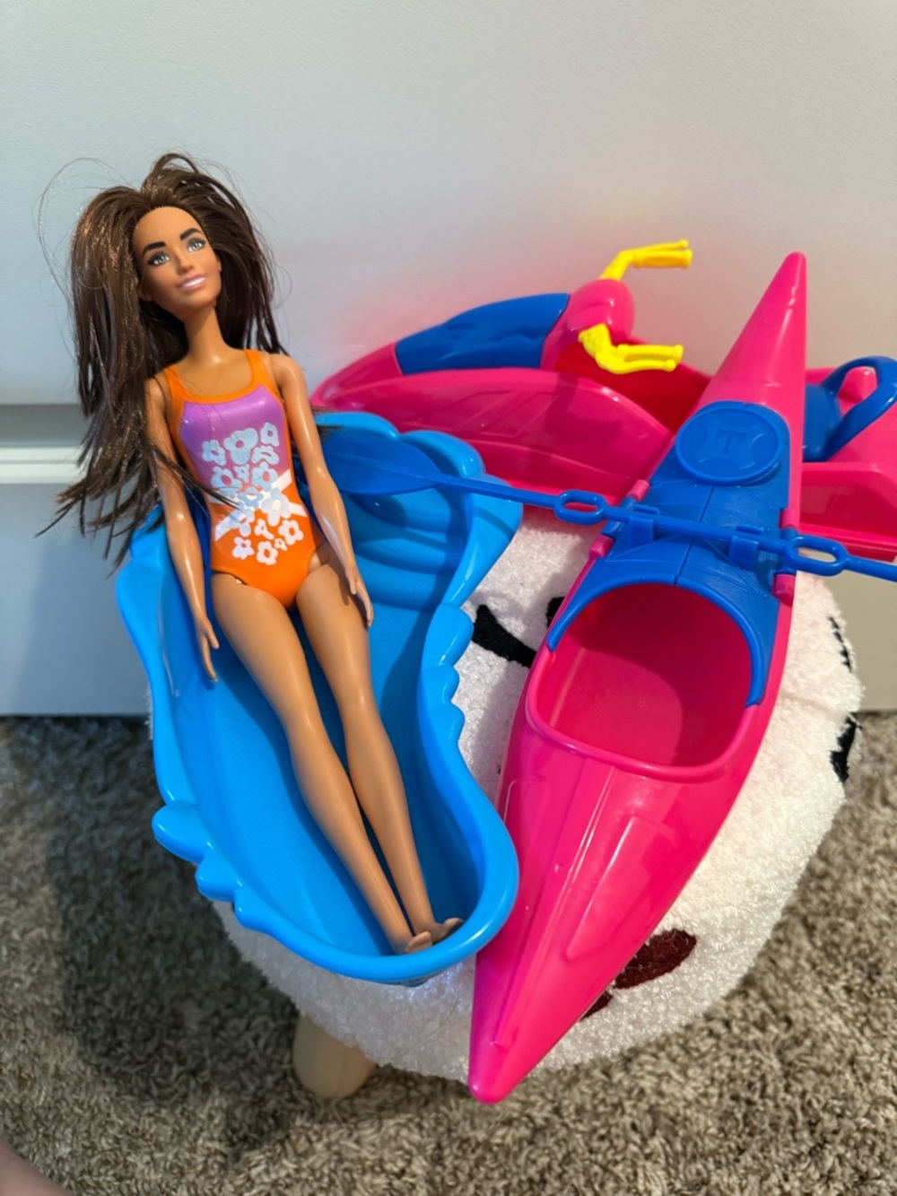 Beach Barbie Doll with Blue Pool, Pink Kayak and Pink Jet Ski